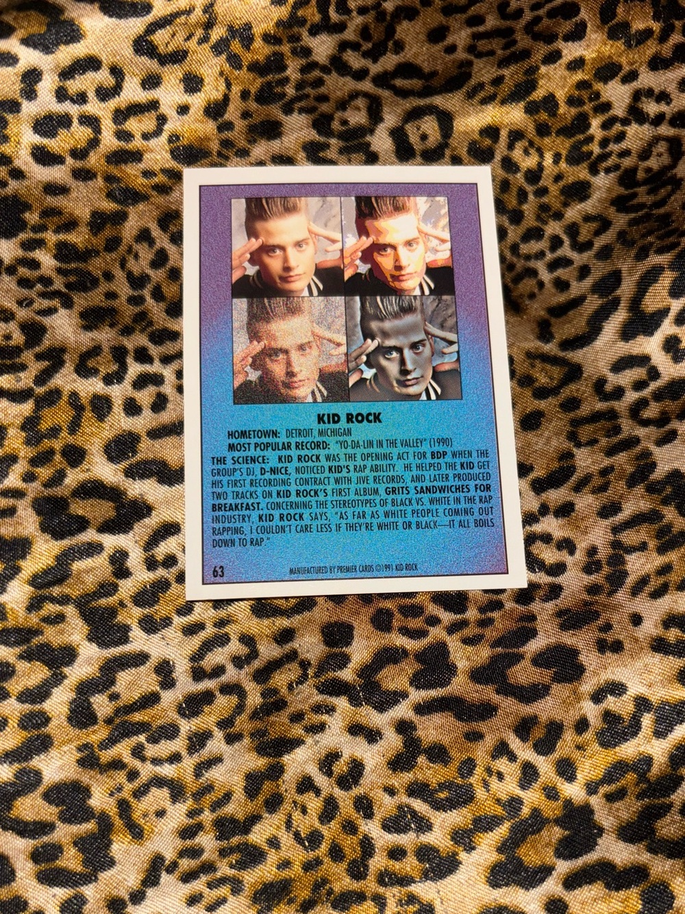 Kid Rock Rap Trading Card 1991 Premier Prints - Picture 5 of 5